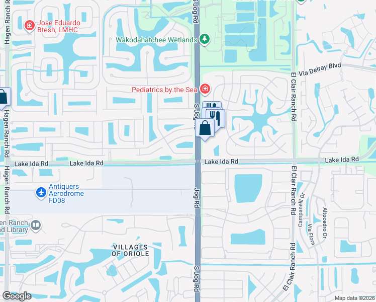 map of restaurants, bars, coffee shops, grocery stores, and more near 6523 Vía Trento in Delray Beach
