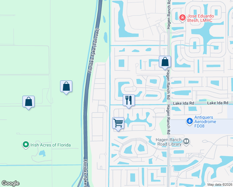 map of restaurants, bars, coffee shops, grocery stores, and more near 7781 Mansfield Hollow Road in Delray Beach