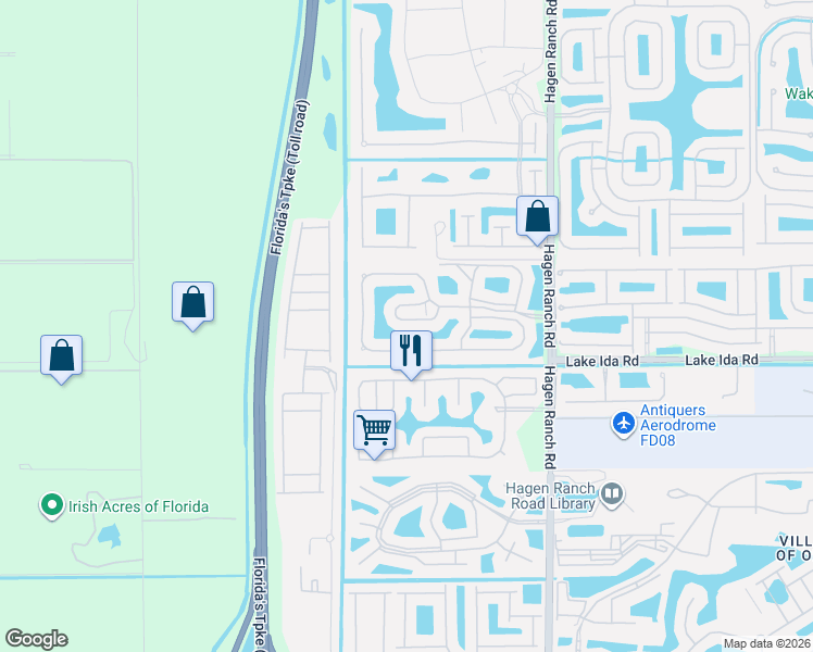 map of restaurants, bars, coffee shops, grocery stores, and more near 7816 Lake Champlain Court in Delray Beach