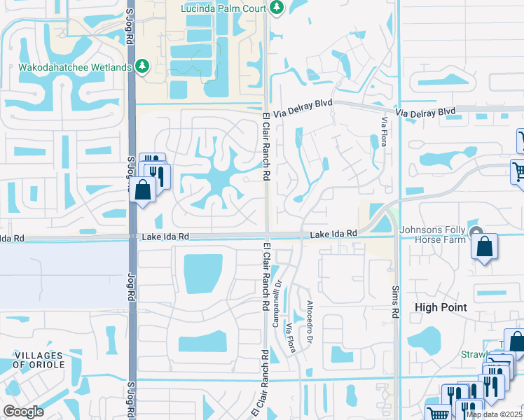 map of restaurants, bars, coffee shops, grocery stores, and more near 6013 Stanley Lane in Delray Beach