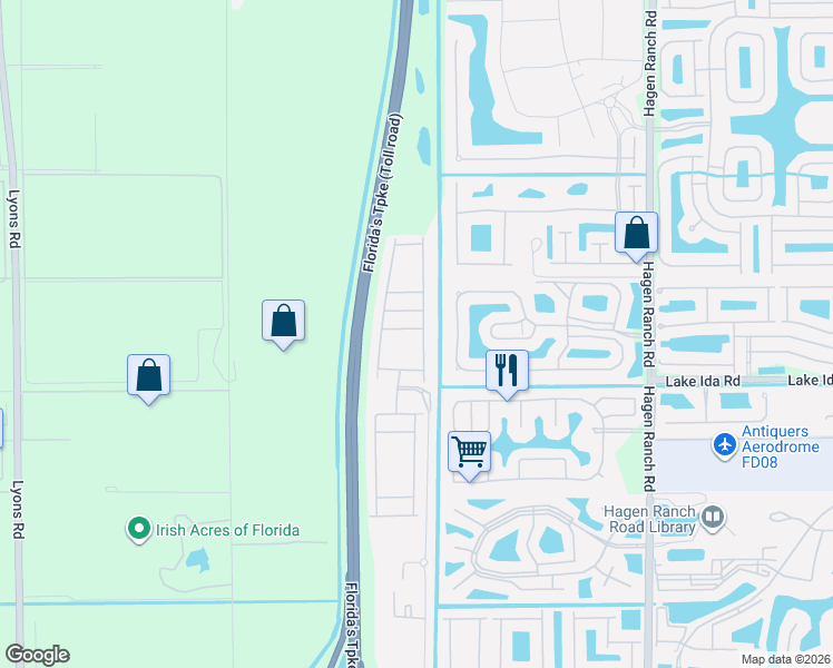 map of restaurants, bars, coffee shops, grocery stores, and more near 8052 Green Tourmaline Terrace in Delray Beach