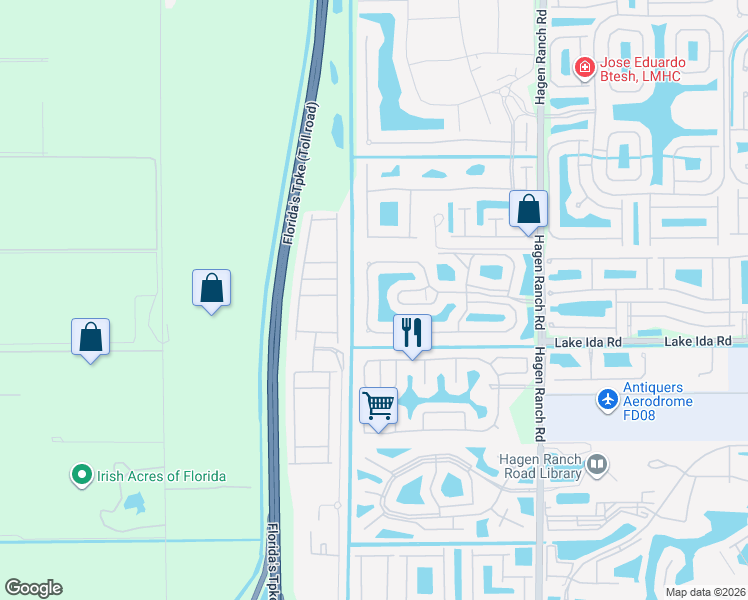 map of restaurants, bars, coffee shops, grocery stores, and more near 7781 Mansfield Hollow Road in Delray Beach