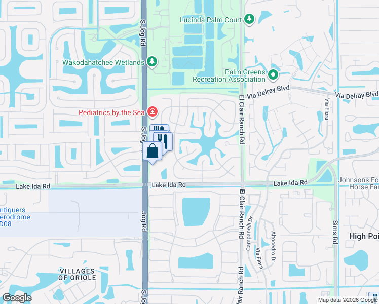 map of restaurants, bars, coffee shops, grocery stores, and more near 13796 Kaiser Trail in Delray Beach