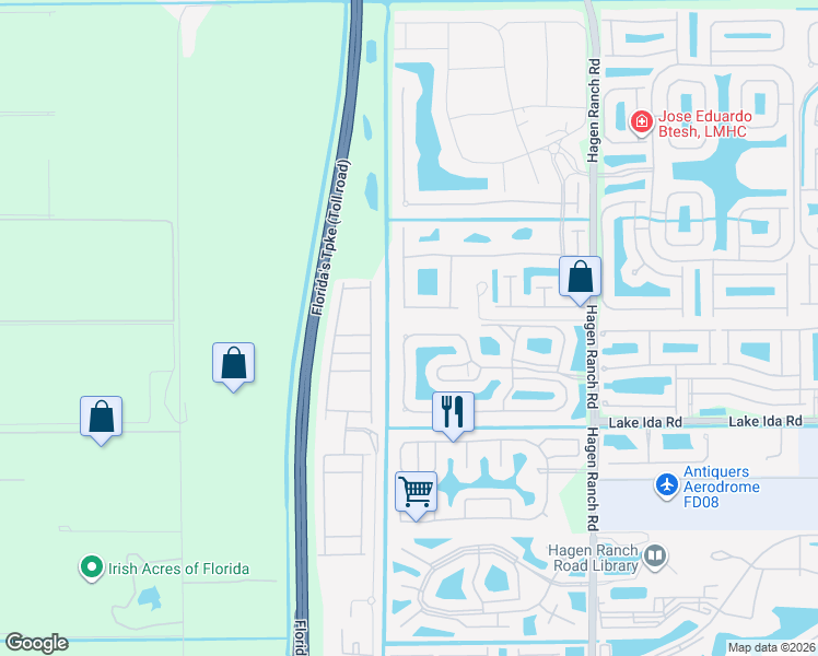 map of restaurants, bars, coffee shops, grocery stores, and more near 7840 Mansfield Hollow Road in Delray Beach