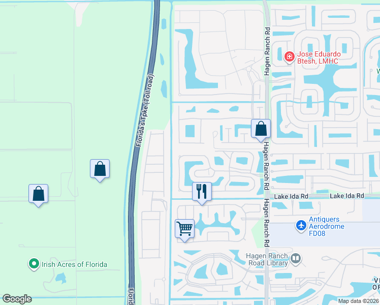 map of restaurants, bars, coffee shops, grocery stores, and more near 7840 Mansfield Hollow Road in Delray Beach
