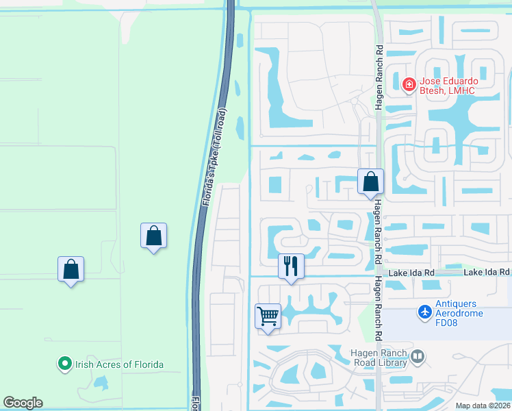 map of restaurants, bars, coffee shops, grocery stores, and more near 7812 Edinburough Lane in Delray Beach