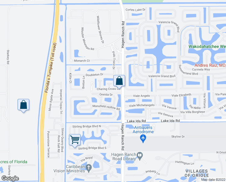 map of restaurants, bars, coffee shops, grocery stores, and more near 7560 Charing Cross Lane in Delray Beach