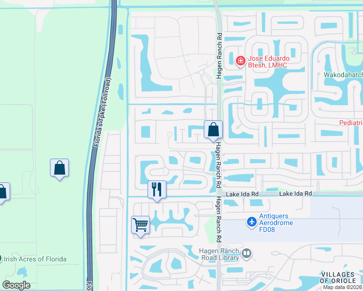 map of restaurants, bars, coffee shops, grocery stores, and more near 13624 Paisley Drive in Delray Beach