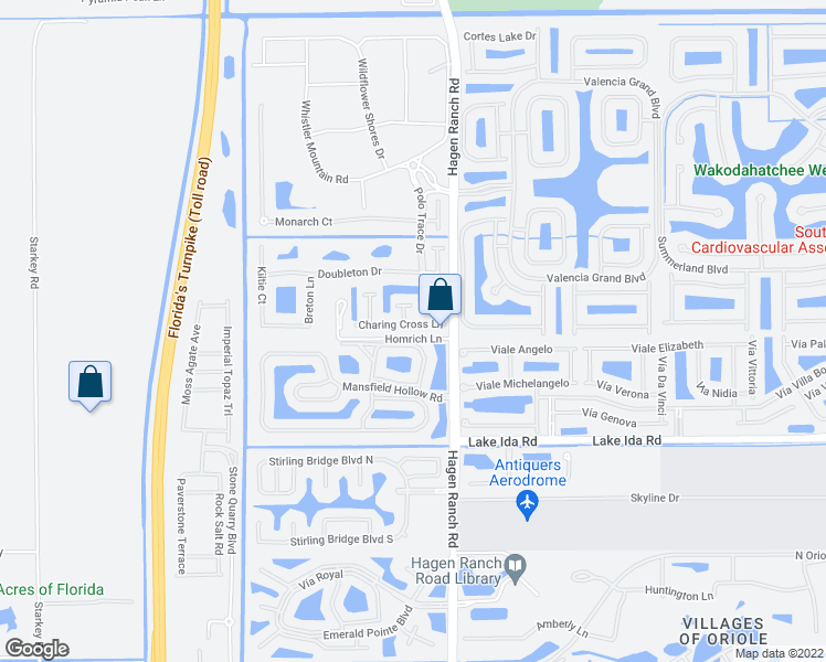 map of restaurants, bars, coffee shops, grocery stores, and more near 7566 Charing Cross Lane in Delray Beach