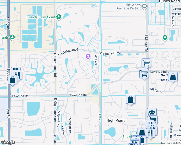 map of restaurants, bars, coffee shops, grocery stores, and more near 13737 Flora Place in Delray Beach