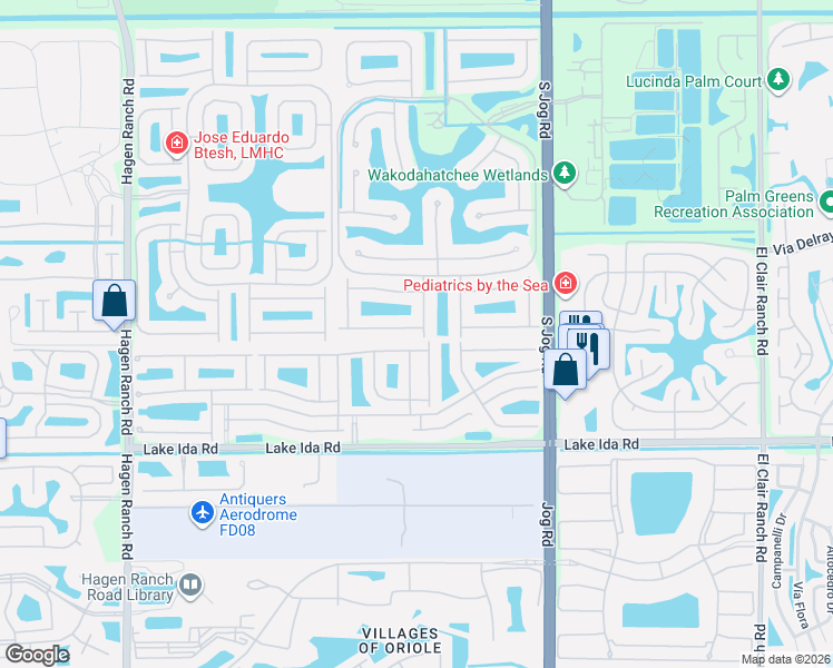 map of restaurants, bars, coffee shops, grocery stores, and more near 6827 Belmont Shore Drive in Delray Beach