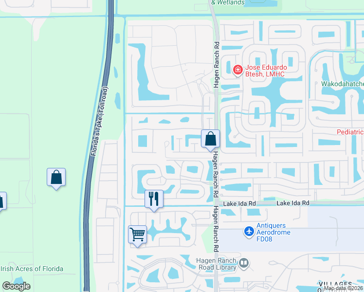 map of restaurants, bars, coffee shops, grocery stores, and more near 13624 Paisley Drive in Delray Beach