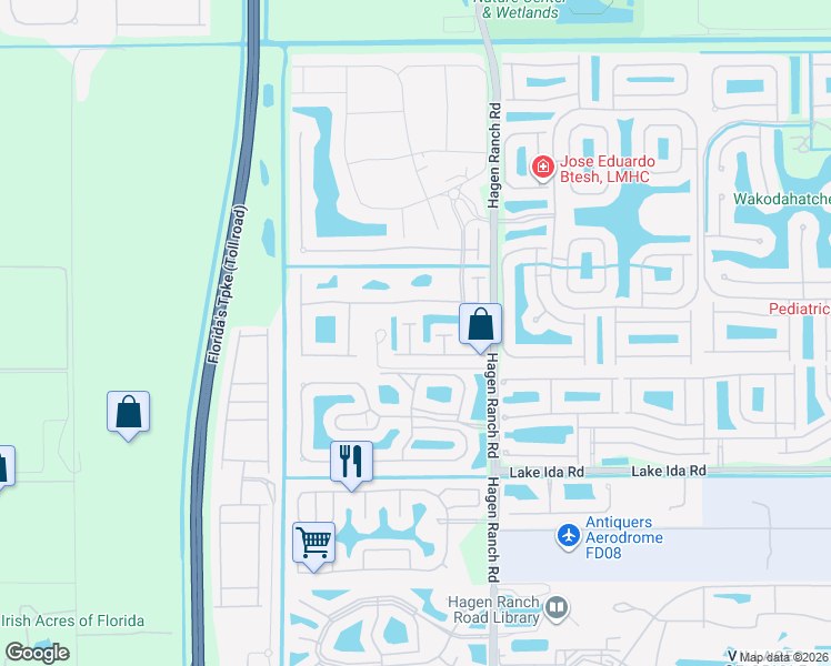 map of restaurants, bars, coffee shops, grocery stores, and more near 13612 Paisley Drive in Delray Beach