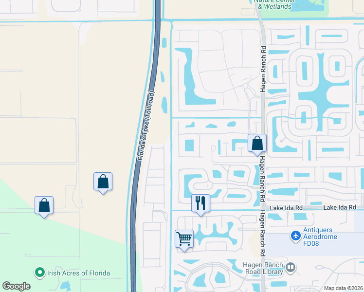 map of restaurants, bars, coffee shops, grocery stores, and more near 13640 Kiltie Court in Delray Beach