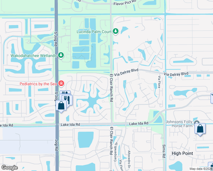map of restaurants, bars, coffee shops, grocery stores, and more near 13656 Whippet Way East in Delray Beach