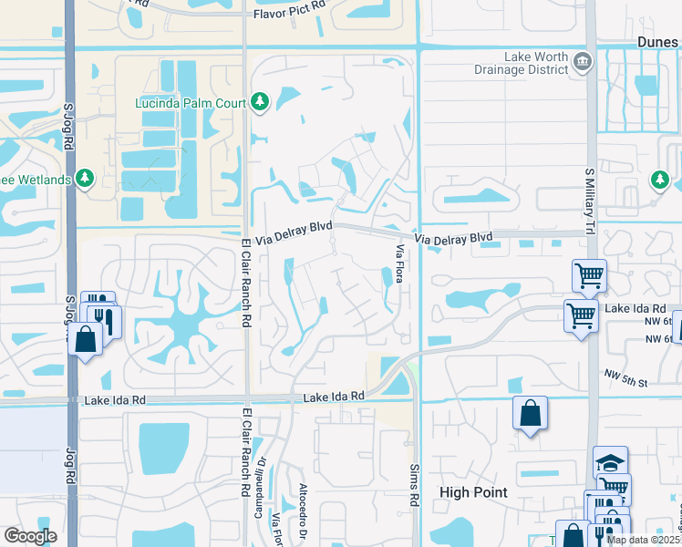 map of restaurants, bars, coffee shops, grocery stores, and more near 13798 Flora Place in Delray Beach