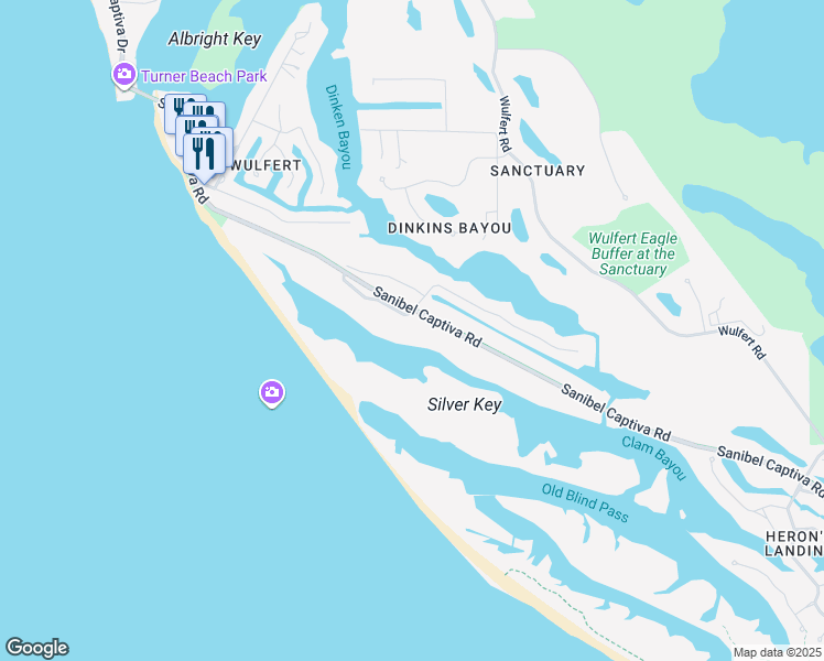 map of restaurants, bars, coffee shops, grocery stores, and more near 5911 Sanibel Captiva Road in Sanibel