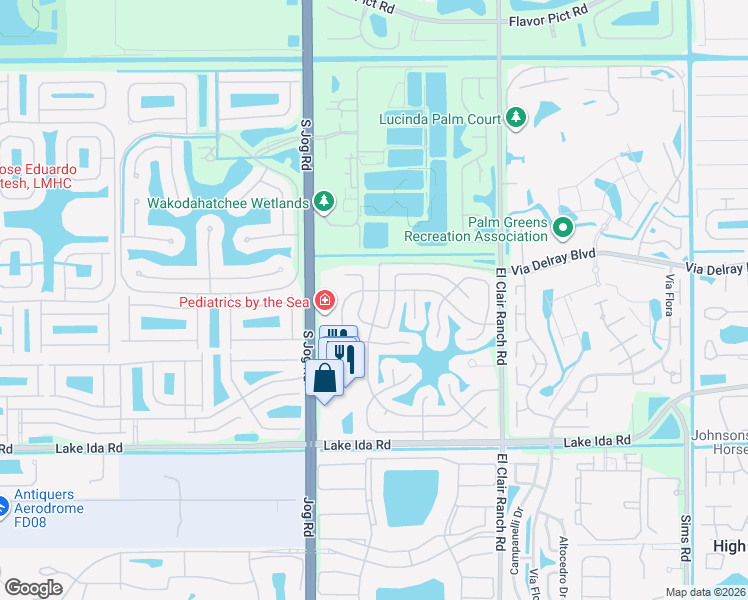 map of restaurants, bars, coffee shops, grocery stores, and more near 6306 Dusenburg Road in Delray Beach