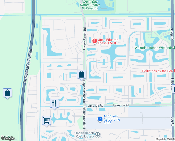 map of restaurants, bars, coffee shops, grocery stores, and more near 7399 Morocca Lake Drive in Delray Beach