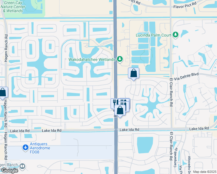 map of restaurants, bars, coffee shops, grocery stores, and more near 6567 Capistrano Beach Trail in Delray Beach