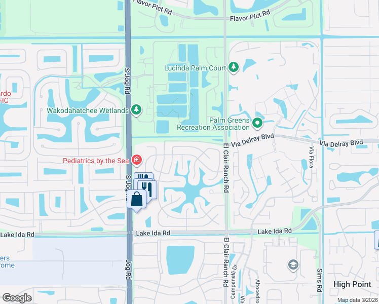map of restaurants, bars, coffee shops, grocery stores, and more near 6181 Lasalle Road in Delray Beach