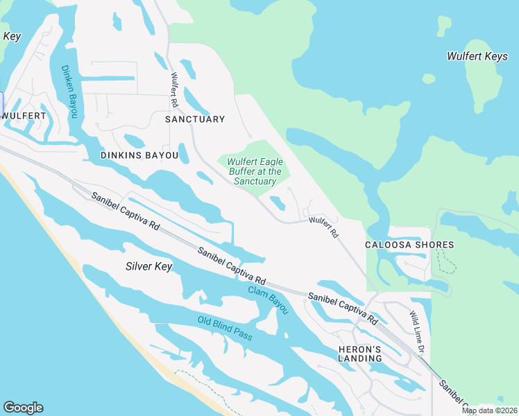 map of restaurants, bars, coffee shops, grocery stores, and more near 2307 Wulfert Road in Sanibel