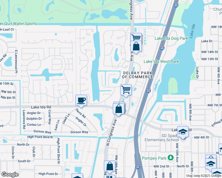 map of restaurants, bars, coffee shops, grocery stores, and more near 960 Rainberry Lake Drive in Delray Beach