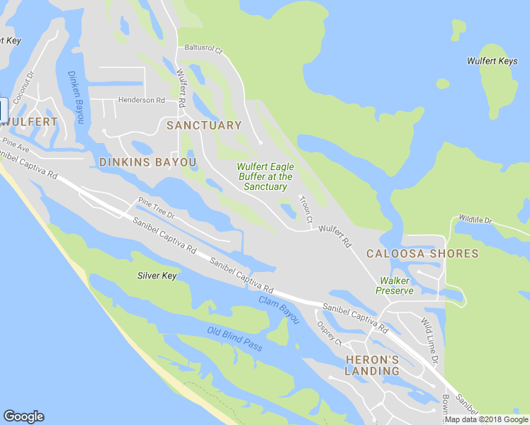 map of restaurants, bars, coffee shops, grocery stores, and more near 2307 Wulfert Road in Sanibel