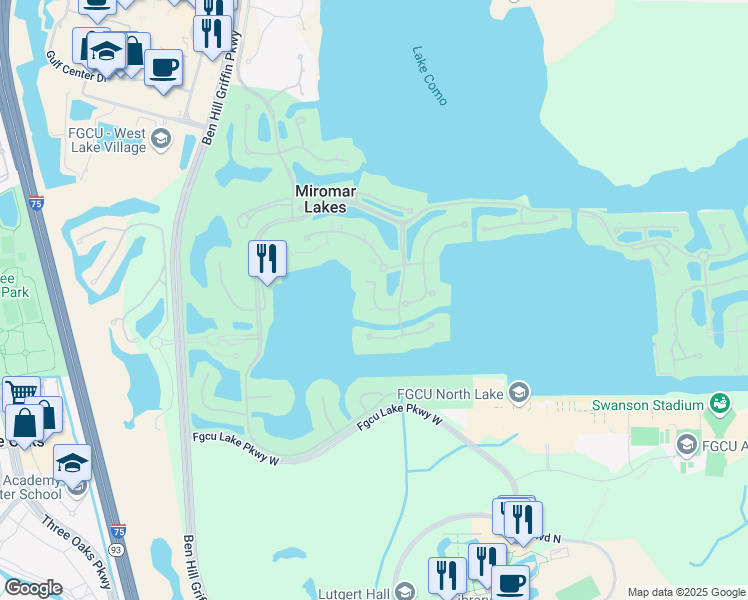 map of restaurants, bars, coffee shops, grocery stores, and more near 10801 Vivaldi Court in Fort Myers