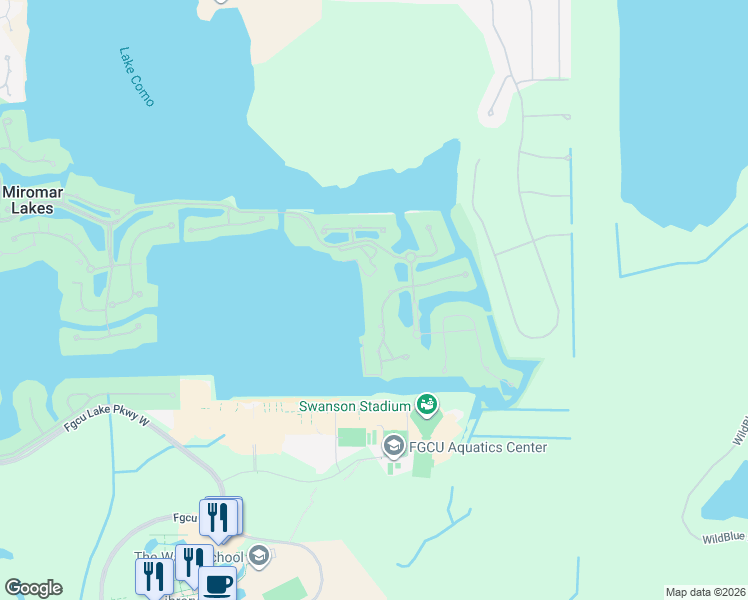map of restaurants, bars, coffee shops, grocery stores, and more near 17421 Via Lugano Court in Miromar Lakes