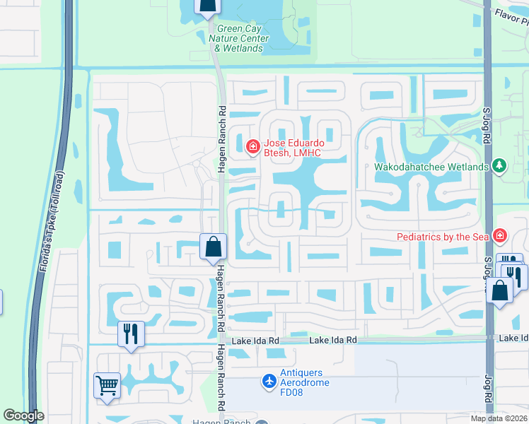 map of restaurants, bars, coffee shops, grocery stores, and more near 13587 Barcelona Lake Circle in Delray Beach