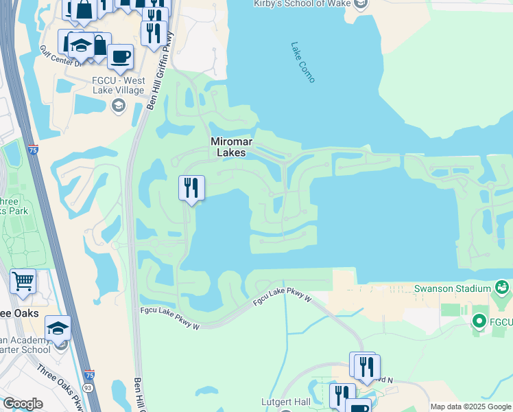 map of restaurants, bars, coffee shops, grocery stores, and more near 10721 Vivaldi Court in Fort Myers