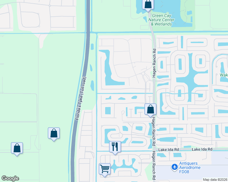 map of restaurants, bars, coffee shops, grocery stores, and more near 7724 Monarch Court in Delray Beach