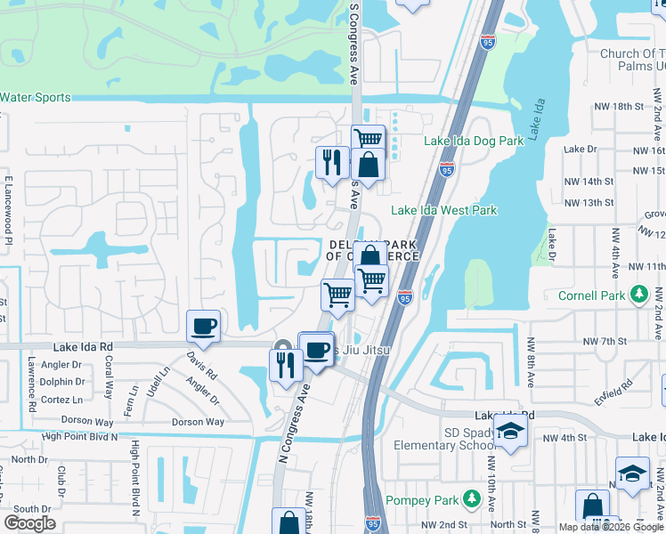 map of restaurants, bars, coffee shops, grocery stores, and more near 1105 NW 18th Ave in Delray Beach