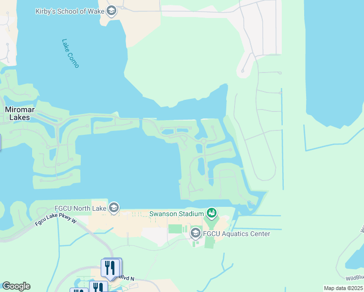 map of restaurants, bars, coffee shops, grocery stores, and more near 11765 Via Savona Court in Miromar Lakes