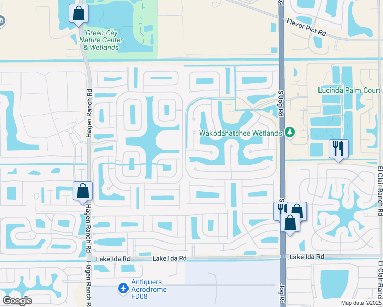 map of restaurants, bars, coffee shops, grocery stores, and more near 13250 Solana Beach Cove in Delray Beach