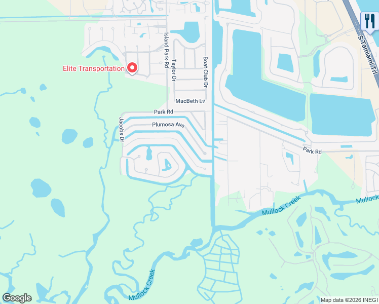map of restaurants, bars, coffee shops, grocery stores, and more near 6128 Cocos Drive in Fort Myers