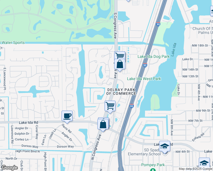 map of restaurants, bars, coffee shops, grocery stores, and more near 1230 Northwest 18th Avenue in Delray Beach