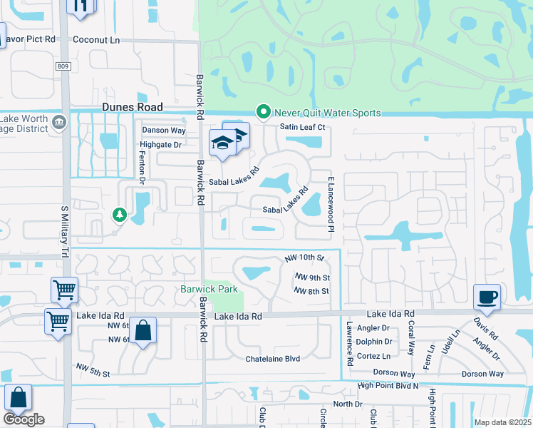 map of restaurants, bars, coffee shops, grocery stores, and more near 4000 Sea Grape Circle in Delray Beach