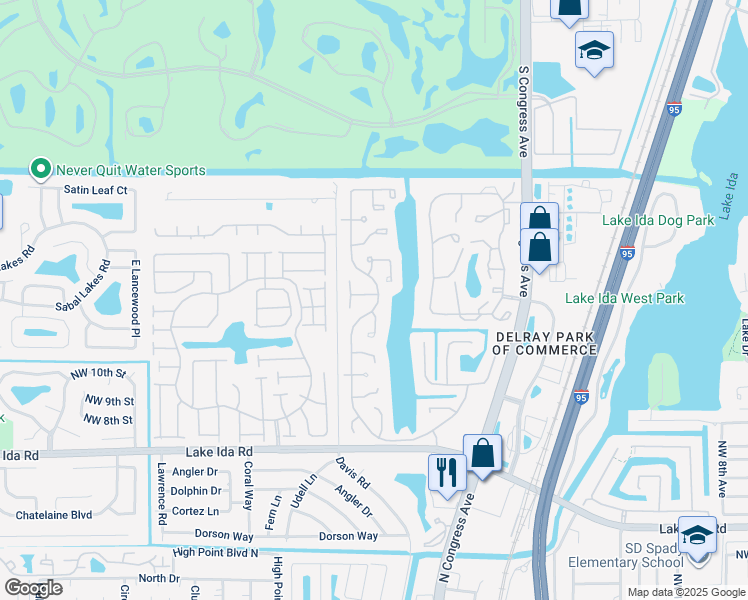 map of restaurants, bars, coffee shops, grocery stores, and more near 1510 Northwest 22nd Avenue in Delray Beach