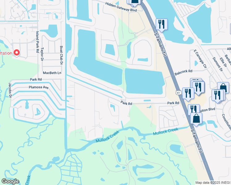 map of restaurants, bars, coffee shops, grocery stores, and more near 5321 Harborage Drive in Fort Myers