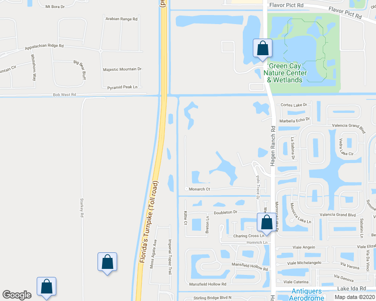 map of restaurants, bars, coffee shops, grocery stores, and more near 7927 Monarch Court in Delray Beach