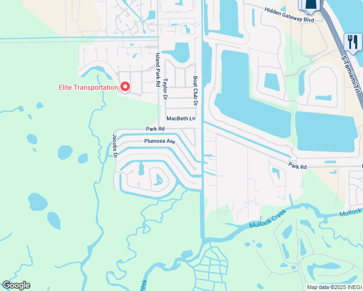 map of restaurants, bars, coffee shops, grocery stores, and more near 6100 Plumosa Avenue in Fort Myers