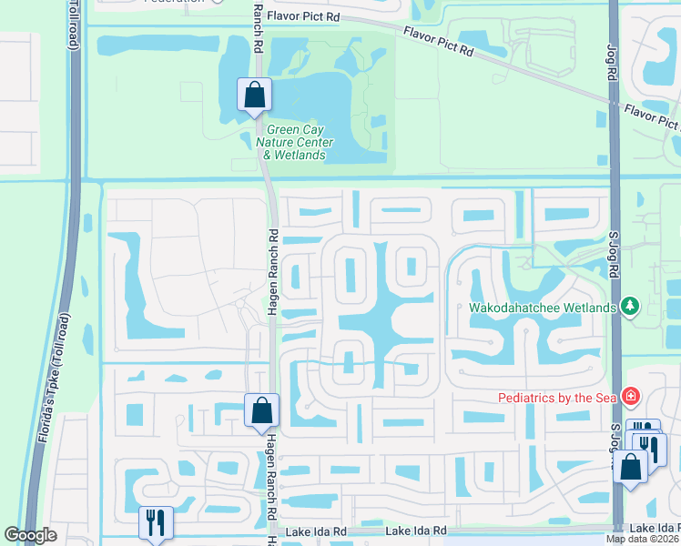 map of restaurants, bars, coffee shops, grocery stores, and more near 13317 Alhambra Lake Circle in Delray Beach
