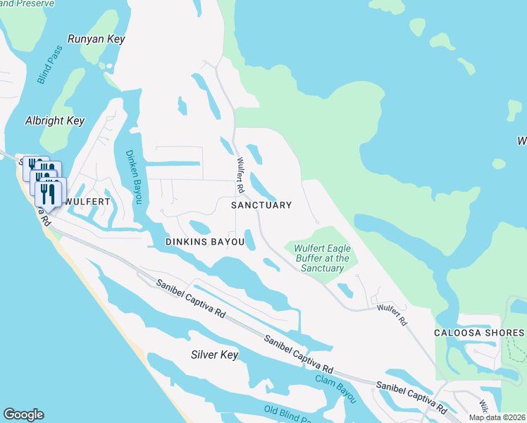 map of restaurants, bars, coffee shops, grocery stores, and more near in Sanibel