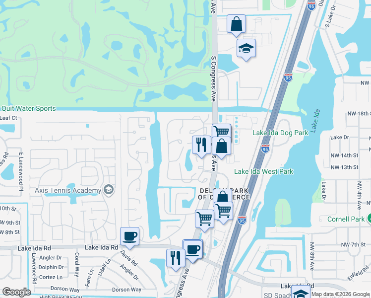 map of restaurants, bars, coffee shops, grocery stores, and more near in Delray Beach