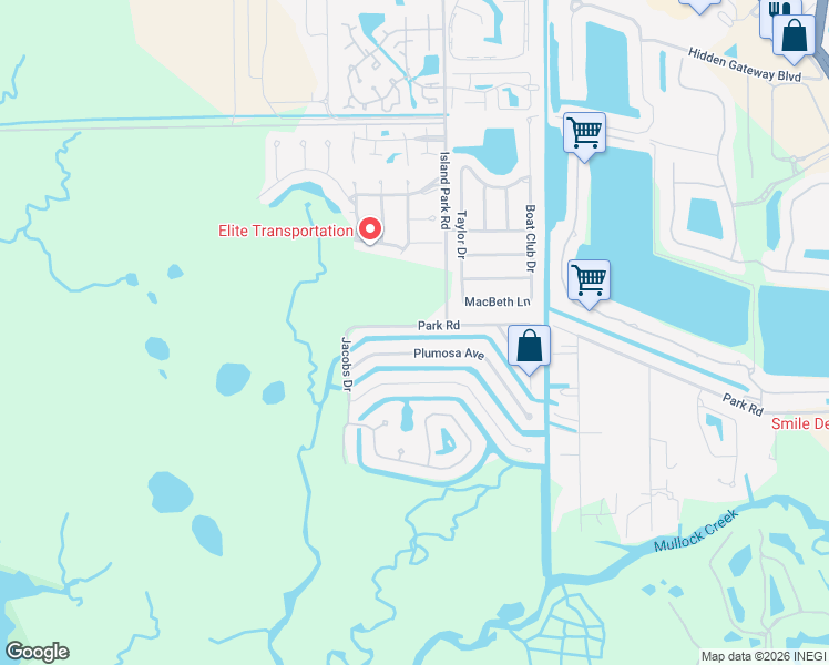 map of restaurants, bars, coffee shops, grocery stores, and more near 6309 Park Road in Fort Myers