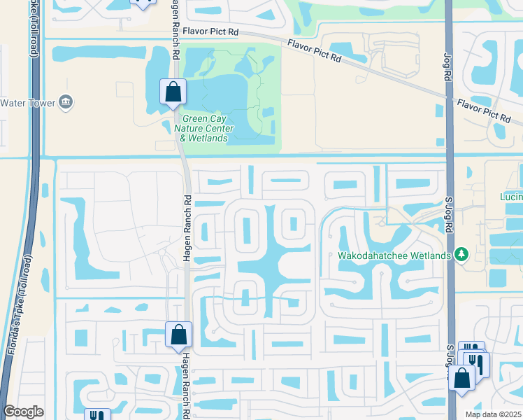 map of restaurants, bars, coffee shops, grocery stores, and more near 13178 Alhambra Lake Circle in Delray Beach