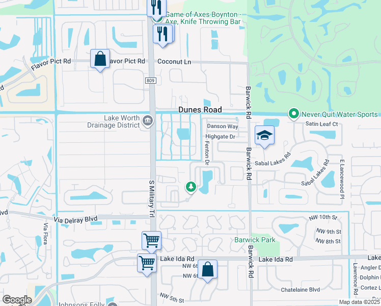 map of restaurants, bars, coffee shops, grocery stores, and more near 4771 South Classical Boulevard in Delray Beach