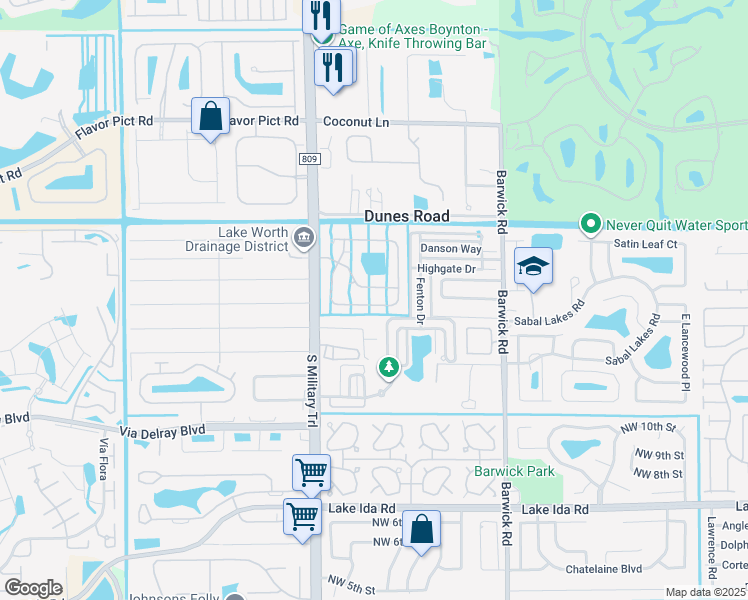 map of restaurants, bars, coffee shops, grocery stores, and more near 4771 South Classical Boulevard in Delray Beach